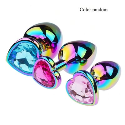 Oneay Een set van 3 luxe 3D acryl oorbellen in hartvorm met metallic plating en diamanten accenten, perfect voor beginners en stellen.