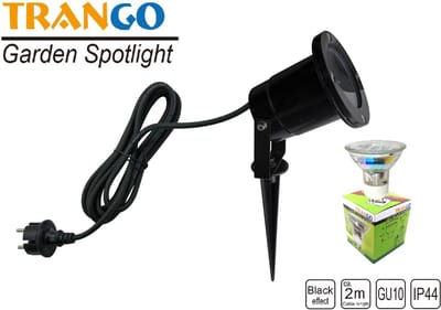 Trango 1-vlam 3078B IP65 LED tuinspot gemaakt van gegoten aluminium buitenlamp incl. 1x GU10 LED lamp & 2m voedingskabel vijverlamp, tuinlamp, buitenlamp, buitenspot, wandspot