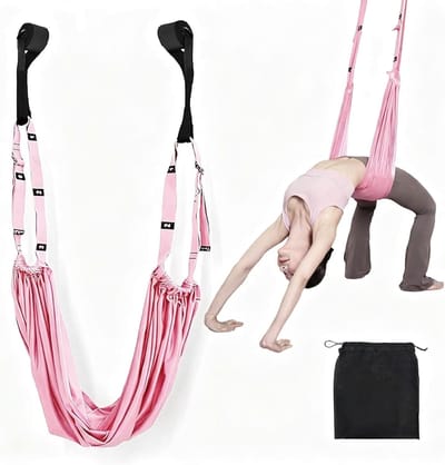 Verstelbare Yoga Stretch Band en Aerial Yoga Handdoek voor Effectieve Oefeningen en Flexibiliteit