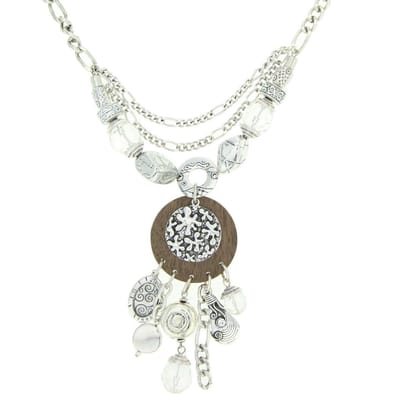 Behave - Figaro ketting met houten hanger - Mode ketting 65 cm + verlengketting