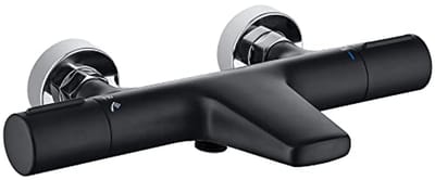 Thermostatische Watervalbadkraan met Veiligheidsslot, 2 Functies, Zwart