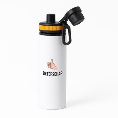 Hacebo® - Beterschap duimpje omhoog waterfles met draaidop oranje - Beterschap - iemand die ziek is of iets gebroken heeft - ziek - koorts - snel beter worden - cadeau - beterschap cadeau - kado - gift - geschenk - water fles - 850ML