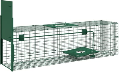 Outsunny-dierenval-staal-100x25x28cm-donkergroen
