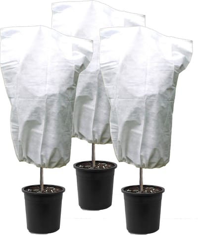 3x stuks plantenhoezen tegen vorst met aantrekkoord wit 1,5 meter x 110 cm 50 g/m2 - Beschermhoezen planten