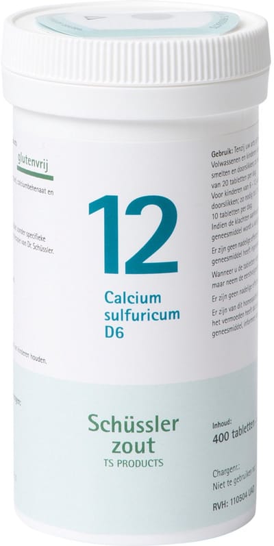 Pfluger Schussler Zout nr 12 Calcium Sulfuricum D6 - 1 x 400 tabletten