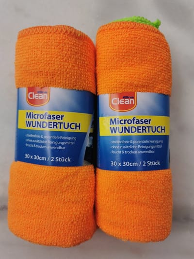Set van 4 microvezeldoeken 30x30cm Groen en oranje