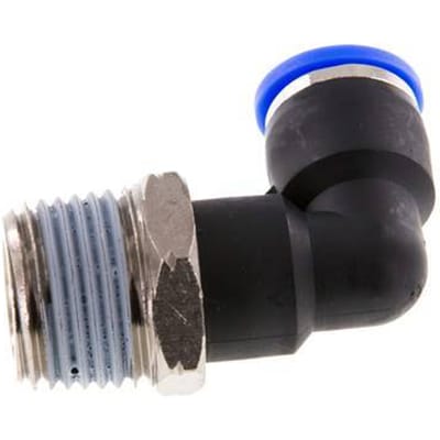 3/8'' x 1/2'' NPT 90 graden L-verbinding Messing/PBT Insteekfitting Buitendraad Draaibaar NBR [2 Stuks]