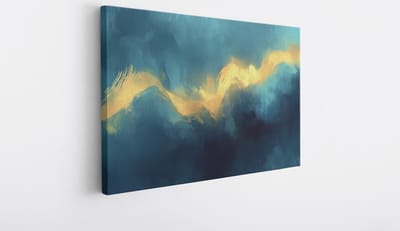 Saammp Canvas Schilderij - Goud - Abstract - 30x20 - Foto op canvas - Wanddecoratie - Muurdecoratie Woonkamer - Slaapkamer decoratie - Canvas Print