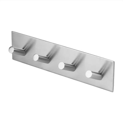 1 Stuk Roestvrij Staal Zilver Zelfklevende Haak Badkamer Keuken Handdoekhanger Wandmontage (4 Haken)
