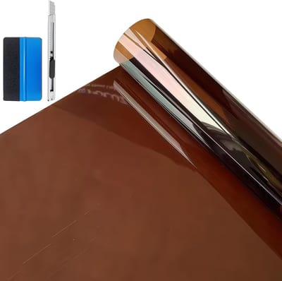 Famanu – Veelkleurige raamfolie, PET, 99% UV-bescherming, zelfklevende warmte-isolerende getinte folie voor auto, huis en kantoor, 40 x 200 cm