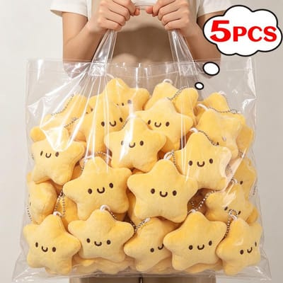 Porte-clés Étoile Peluche Mignonne qui couine Dessin Animé Mini Jaune Doux Pendentif Porte-clés Jouet Porte-clés Doux pour Accrocher au Sac à Dos YELLOW yellow