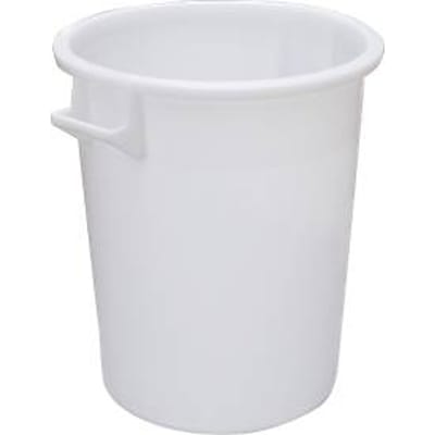 Vat met handgrepen - recyclebaar HDPE - Ø 482 x H 570 mm - 75 l - geschikt voor levensmiddelen - wit