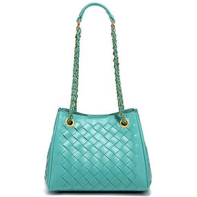 Parachute, Geweven Crossbody Tas voor Vrouwen, Ketting, High-end Uitstraling, Enkelzijdige Onderarm Buns, Handige Moeder Emmer Tas blue