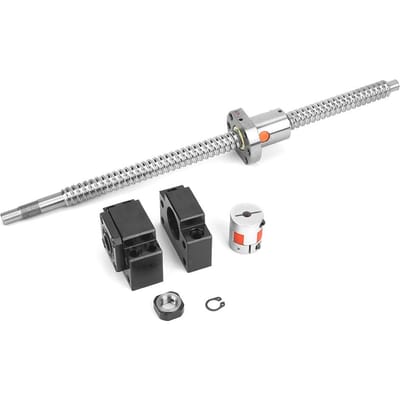 360mm Kogelomloopspindel + Moer BK BF12 Beugelvoet 6.35*10mm Koppeling Set gray