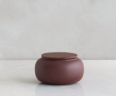 Seres Mini Urn – Handgemaakt Keramiek – Roodbruin – 200 ML - Inclusief Aszak
