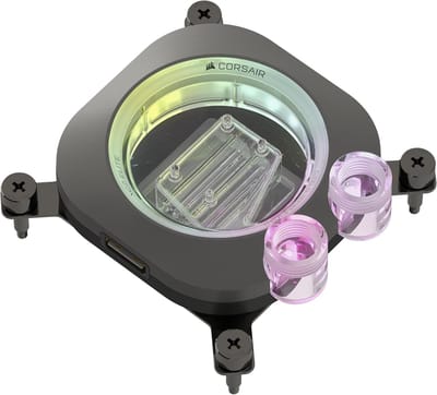 CPU Waterblok - Processor Koeler - PC Componenten - Hexa-Flow Koeling - 24 RGB Leds - Stealth Grijs