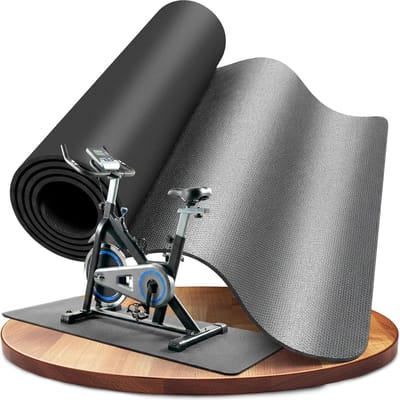 Vloerbeschermingsmat - Fitnessmat - Onderlegmat voor Fitnessapparaten - 8 mm Dik - Extra Duurzaam - Mat voor Loopband, Crosstrainer & Rollentrainer - Vloerbeschermer - Yoga & Fitness - Geluiddempend - Antislip - Gym Vloer - Zwart