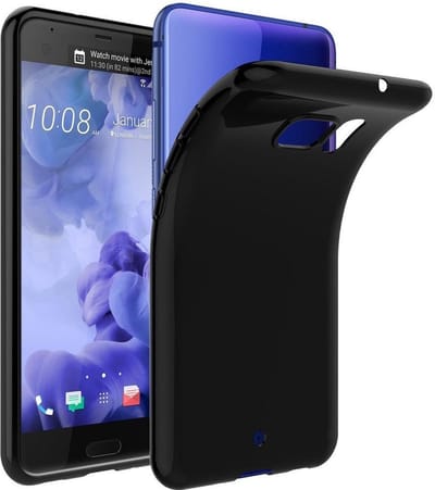 Zwart TPU Siliconen Hoesje Geschikt voor HTC U Ultra