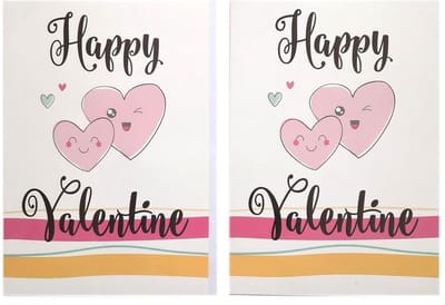 2 Wenskaarten - Valentijnskaarten - Happy Valentine - 12 x 17 cm - VAL-001