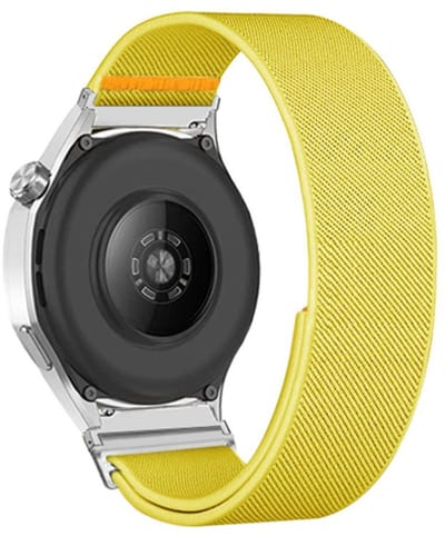 Nylon bandje - geschikt voor Garmin Venu 2s / 3s / 4 (41mm) / Vivoactive 4s / Forerunner 255s / 265s - Huawei Watch GT 5 Pro - 42mm / GT 6 / GT 5 / GT 4 - 41mm - geel