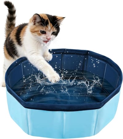 Huisdieren Zwembad - Opvouwbaar Badje - Zomerse Afkoeling - Robuust PVC Materiaal - 30 x 10 cm - Blauw