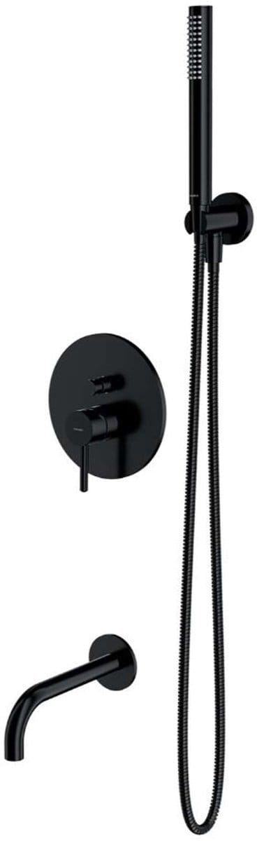 OMNIRES Y - Badkraan voor inbouw, 3-gats installatie, met inbouwdeel, met accessoires, zwart SYSYW01BL