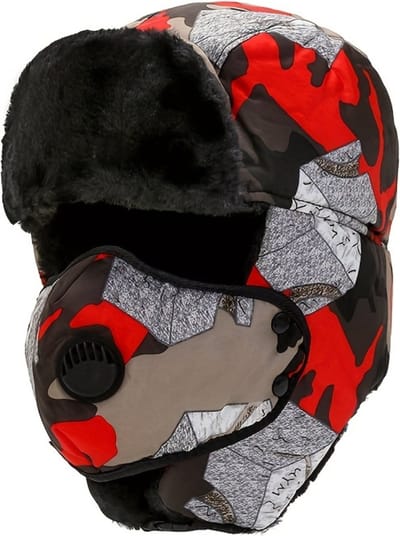 Bovista Wintermuts - Heren - Dames - Volwassenen - Muts - Ski Mask - Bivakmuts - Balaclava - Ski Masker - Face Mask - Full Face Mask - Winter Masker - Camo - Rood