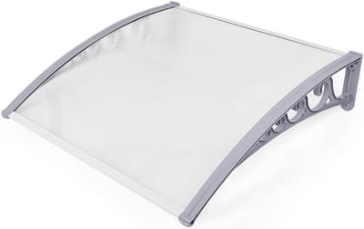 Voordeur Luifel - Dakbescherming - Bescherming tegen weer - Holle PC Plaat - 80x120 cm - Grijs Wit
