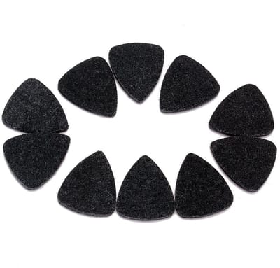 Jhubersproducts - Gitaar plectrums - Wol vilt plectrums - Zacht speelgeluid - Zwart - Ideaal voor gitaar en ukelele - 10 stuks