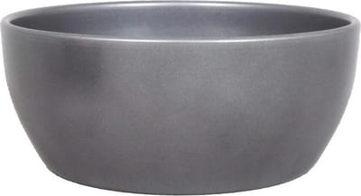 Floran Bloempot schaal - zilver metallic - glanzend - H9.5 x D22.5 cm - keramiek - voor kamerplant - plantenpotten binnen