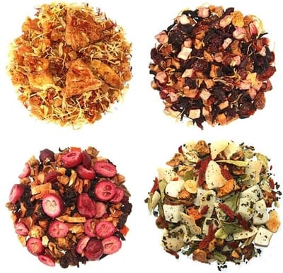 Theeselectie ijsthee Fruit - 4 soorten losse thee - IJsthee Proefpakket - Vruchtenthee - Cafeïnevrij - 4 x 25 gram