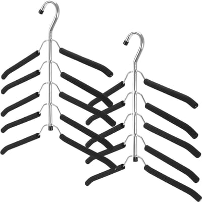 Dailygoods- Kleerhangers 5-traps - Ruimtebesparend - Robuuste Constructie - Antislip - Zachte Bekleding - 40 x 30 cm - Kledinghanger