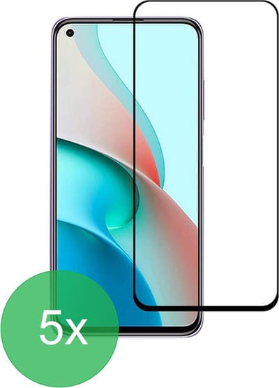 Screenprotector Geschikt voor: Xiaomi Redmi Note 9 5G Full 5x - screen protector - volledige glas - bescherming - beschermglas - ZT Accessoires