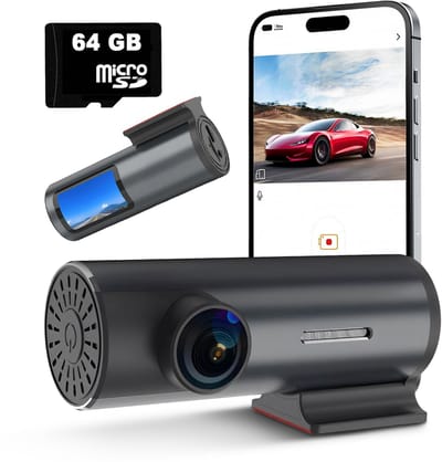 Tech Essentials M1 Pro - Dashcam - 1296P - Wifi - SD Kaart 64GB - USB-C - Voor Auto Camera - Met GPS - Full HD - Parkeermodus - Nachtzicht