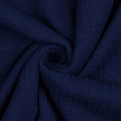 Double Gauze stof - 135cm breed - Marineblauw - 10 meter