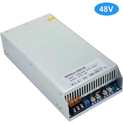 Schakelende Voeding DC 48V 40A 2000W Stroomadapter Spanningsomvormer AC 185V-240V naar DC 48V zilver