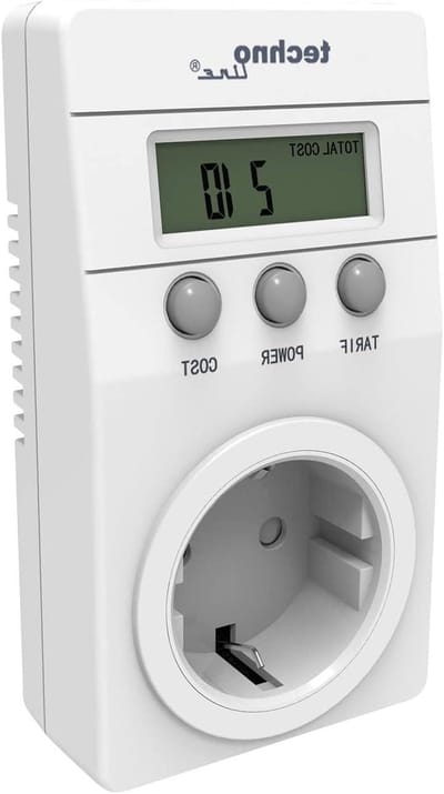 Energiekosten Meter - Stroomverbruik Meter - Energie Besparen - Berekent Kosten - 119 x 80 x 63 mm - Wit