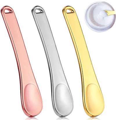 3x Cosmetische spatel - Skincare applicator - Masker Spatel - Gezichtscreme lepel - Spatula - Huidverzorging cosmetische lepel - Metal Mask and Moisturizer Spatula - Herbruikbare - Voor gezicht cosmetica voor gezichtsmasker crème lotions moisturizers