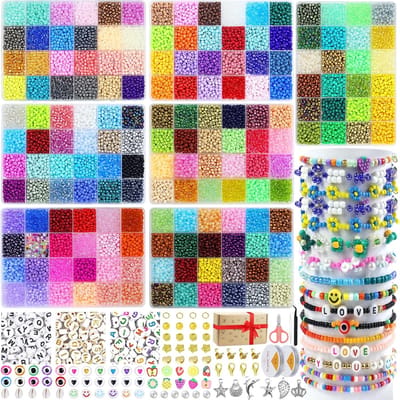 Kralen voor armbanden, 4mm glazen kralen voor draad, zaadkralen set, Armbanden Sieraden DIY Set met briefkralen