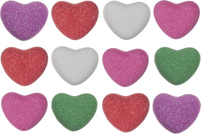 Cadeauset Badbommen - Badparels Badadditief - Ontspannend Bad - Met Etherische Oliën - 12 x 150 g - Kleurrijke Hartjes