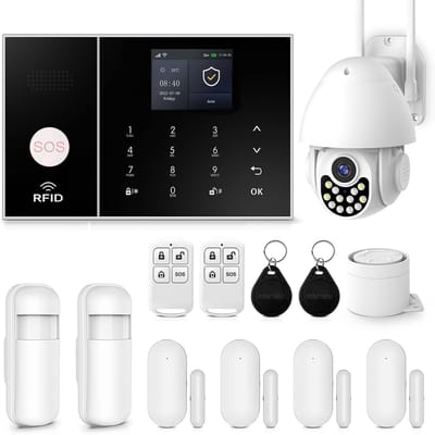 Draadloos Huisalarmsysteem - Beveiligingssysteem App - Thuisbeveiliging Installeren - WiFi en 4G Dubbel Netwerk - 1080P Camera - Zwart