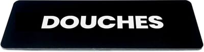 Deurbordje met tekst douches - Zwart/wit - Formaat 150 x 50 mm x 1,6mm - incl. plakstrip