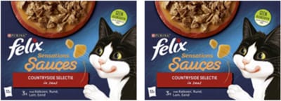 2x Felix - Sensations Countryside Selectie in Saus - Kattenvoer - 12x85g