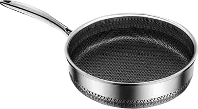 Steak Pan - Koekenpan Koekenpan - Gezond Koken - Krasbestendige Anti-aanbaklaag - 30 cm - Zwart