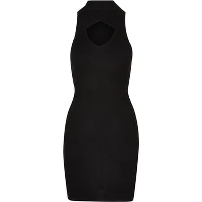Urban Classics - Cut Out Sleeveless Bodycon jurk - M - Zwart