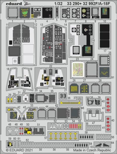 Eduard Modelbouwdecoratie - 33290 Accessoires for F/A-18F - Photo-etch
