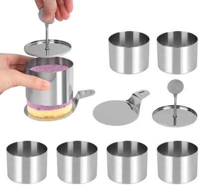 Dailygoods- Cheesecakevormpjes Mini - Cake Ring - Jelly Mould - Bakvorm - Set van 6 - Ideaal voor desserts - Gebakvormpjes