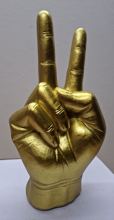 Hand Peace Beelden - 8 kleuren - Goud - Losse beelden - Polyresin - Polystone - Wonen - Decoratie - Woondecoratie - Merchandise - Mancave