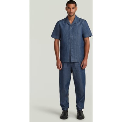 G-Star Workwear Resort Regular Shirt S/s Raw Denim Taglia: S | Camicie Casual Outlet | Uomo | Blu