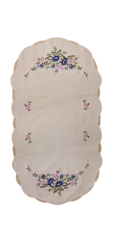 Siervolle Tafelkleed / Tafel Decoratie | Tafellaken / Versiering | Bloemen Print | 95x50 CM - Creme